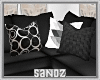 S. Black Grey Mod Sofa