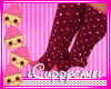 !C Burgendy Polka Socks