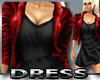 red jaket black dress
