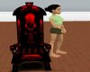 red skull gothic chair