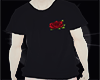 Black t- with rose