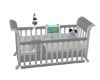 Grey/white baby cot