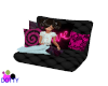 black pink scaled pillow