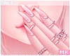 金. Pink Nails