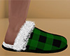 Green Slippers Plaid (M)