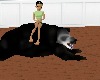 (JJ) black bear sofa