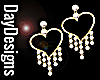 Pearl Heart Gold Hoops