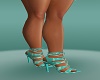 A19~Aqua Strappy Heels