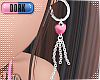 lDl Pink Heart Hoops