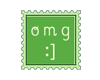 green OMG stamp