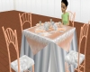 peach and white table