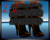 Black Fur Boots Orange