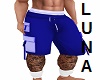 M/ BLUE HALF LEG SHORTS