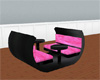 black and pink booth