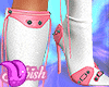 Pink + White Aga Boots
