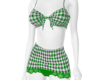 Green Plaid Skirt/Top S