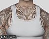 Muscle white tank + ink
