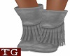 Gray Fringe Boots