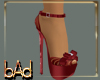 Red  Satin Ankle Strap