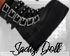 :. Leather &Spikes Boots
