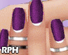 🍂 Purple Nails & Ring