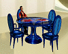Blue dinner table