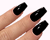 ❥ black glossy nails !