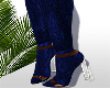 👠.Blue Velvet Boots