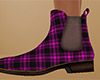 Pink Ankle Boots Plaid F