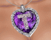 Necklace heart purple T
