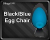 black/blue egg chair