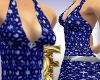 Blue Bling Halter Dress