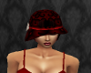 Red Black Cloche Hat