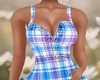 Denim Plaid Bibs Dress