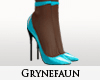 Blue black heels nylons