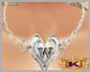 W Necklace Silver Heart