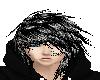 black white emo hair