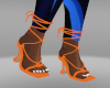 bright orange strap heel