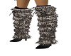 mottled fur wrapped boot
