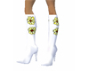 White Flowered Boots