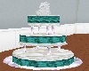 Dk Teal&W. Wedding Cake