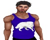 Blue white wolf Tank