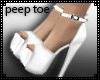 Peep Toe White Heels