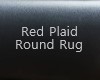 Red Plaid Round Rug