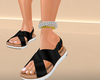 D. Black Strap Sandals