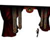 Red curtains for throne