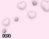 white floating hearts