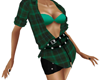 Belted Green Plaid Top