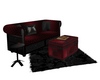 C* rustic sofa red&black