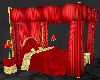red/ gold canopy bed